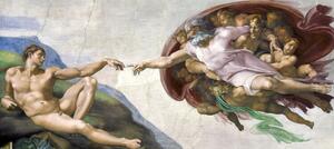 Riproduzione Hands of God and Adam, Michelangelo Buonarroti