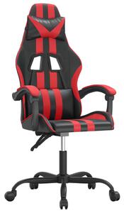 Sedia da Gaming Girevole Nera e Rossa in Pelle finta