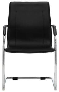 VidaXL Sedia da ufficio cantilever in Pelle finta nera