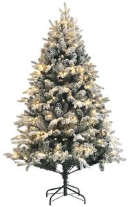 HOMCOM Albero di Natale Artificiale 180cm con 793 Rami, Luci LED e Rami Innevati, Verde