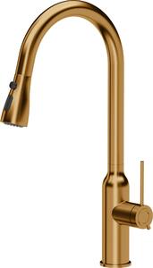Rubinetto da cucina QUADRON JESSICA Q LINE SteelQ, miscelatore 360°, rubinetto da cucina in acciaio inox, colore: rame, altezza: 47 cm, rubinetto da cucina