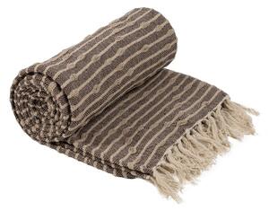 Coperta marrone-beige con fibre riciclate 125x150 cm - Ixia
