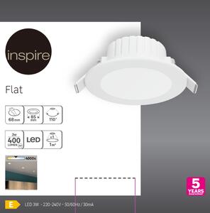 Faretto da incasso LED Flatxs tondo bianco, foro incasso 8,5 cm luce bianco naturale