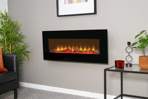 Sureflame WM-9331 Caminetto elettrico da parete con telecomando in nero, 42 pollici