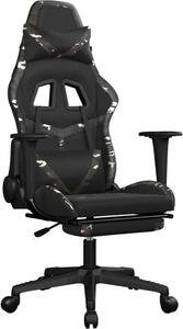 Sedia Gaming Massaggio Poggiapiedi Nero e Mimetico Pelle finta