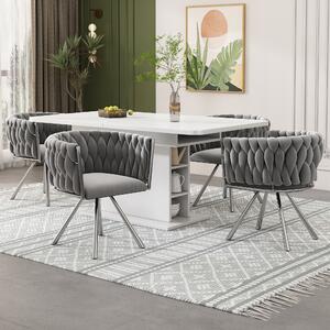 Sedia Da Pranzo Girevole A 360°  Set Di 2 , Sedia Moderna Per Il Tempo Libero Sedia Da Soggiorno Sedia Da Studio Grigio