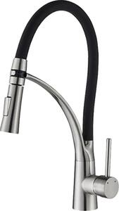 Rubinetto da cucina, erogatore estraibile, design moderno, nichel, finitura in nichel