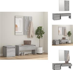 VidaXL Set di mobili per corridoio grigio Sonoma in legno - Armadi