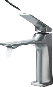 Miscelatore per lavabo, struttura in acciaio inossidabile, controllo monocomando, finitura grigio "Waffen-Grau A", finitura grigio "Waffen-Grau A"