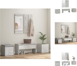 VidaXL Set di mobili per corridoio in cemento grigio materiale a base di legno - Armadi