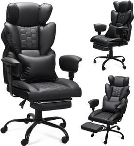 Bettizia sedia da gioco con poggiapiedi Sedia ergonomica per ufficio con supporto lombare regolabile 150 kg di portata 135° di inclinazione dello schienale Sedia per PC per ufficio e giochi