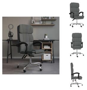 VidaXL Sedia da ufficio con funzione reclinabile in tessuto grigio scuro - Sedie da ufficio