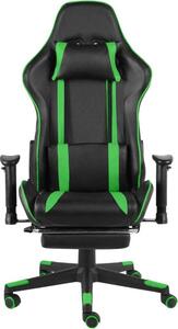 Sedia da gioco con poggiapiedi girevole PVC verde