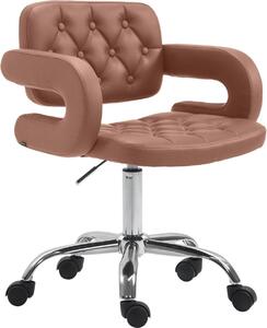 Sedia da ufficio - Sedia da ufficio - Comfort regolabile in altezza con rivestimento in Pelle finta | Colore: Cognac