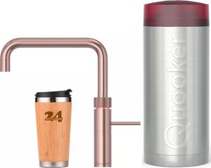 "QUOOKER FUSION Square COMBI+ B Copper Rose' PVD & 100°C tap (22+FSRCO)" miscelatore per lavello con funzione acqua bollente a 100°C