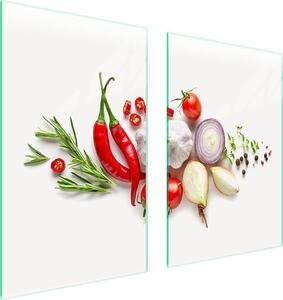 Piatto Di Protezione In Vetro Per Cucina 65X52 Ortaggi