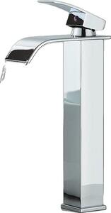 Rubinetto per lavabo, struttura in ottone, comando monocomando, cromato Alto