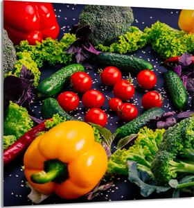PIATTO IN VETRO PER CUCINA 60x65 verdure