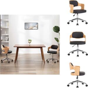 VidaXL Sedia da ufficio girevole in legno curvato nero e Pelle finta - Sedie da ufficio