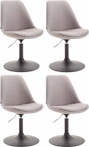 Set di 4 sedie da pranzo - sedie da cucina - design moderno, seduta confortevole | colore: grigio | colore base: nero