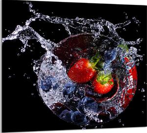 PIATTO IN VETRO PER CUCINA 65x60 Fragole