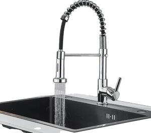 Rubinetto da cucina, doccetta estraibile, montaggio a parete, cromato C