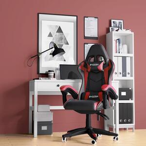 Sedia da ufficio Bigzzia, sedia da gioco, poltrona da gioco, sedia da scrivania, design ergonomico con cuscino, fino a 110 kg, rosso