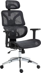 Sedia ergonomica per ufficio - Sedia da ufficio - Supporto lombare e poggiatesta regolabili per un comfort ottimale | Colore: nero