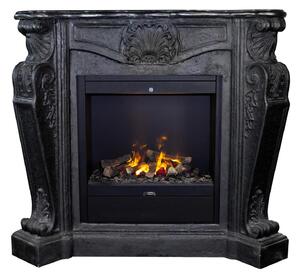 Caminetto a vapore acqueo Xaralyn - Louis EAL-B - pietra naturale nera - riscaldatore da 1500 watt - con telecomando - caminetto elettrico Opti-Myst - caminetto da incasso incluso - caminetto decorativo