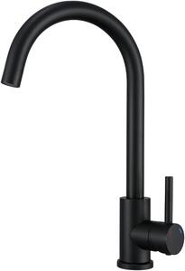 Rubinetto da cucina VBChome nero opaco effetto granito girevole a 360° – Miscelatore monocomando per lavello, rubinetto moderno per lavello