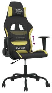 Sedia da gaming vidaXL in tessuto nero e verde chiaro