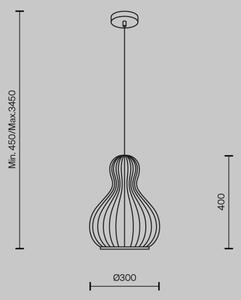Maytoni MOD192PL-01W1 - Lampadario a sospensione con filo ROOTS 1xE27/40W/230V diametro 30 cm beige