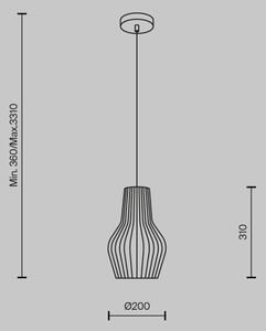 Maytoni MOD191PL-01W - Lampadario a sospensione con filo ROOTS 1xE27/40W/230V diametro 20 cm beige