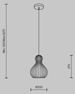 Maytoni MOD192PL-01W - Lampadario a sospensione con filo ROOTS 1xE27/40W/230V diametro 20 cm beige