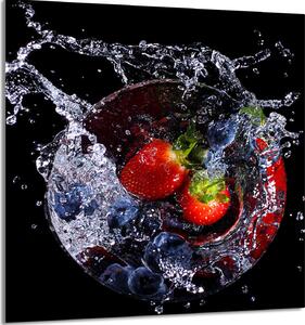 PIATTO IN VETRO PER CUCINA 60x65 Fragole