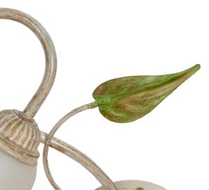 Plafoniera rustico Mirella Eco bianco, in vetro, 18x49 cm, 3 luci