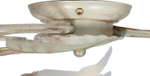 Plafoniera rustico Mirella Eco bianco, in vetro, 18x49 cm, 3 luci