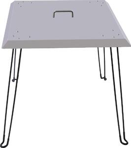Scudo termico per focolare esterno - Deflettore di calore/paravento - Acciaio inossidabile - 61×61×61 cm - Dirige il calore verso il basso e verso l'esterno - Maniglia per il trasporto - Grigio chiaro