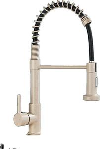 Rubinetto da cucina, doccetta estraibile, montaggio a parete, beige C