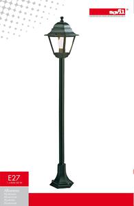 Lampione da giardino Old H121 cm, E27 in alluminio, nero IP43