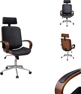 VidaXL Sedia da ufficio girevole con poggiatesta in Pelle finta bentwood - Sedie da ufficio