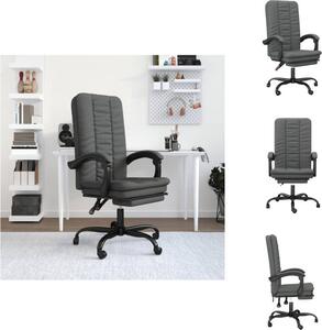 VidaXL Sedia da ufficio con funzione reclinabile in tessuto grigio scuro - Sedie da ufficio