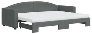 VidaXL Divano letto estraibile con materasso Grigio scuro 80x200 cm Tessuto