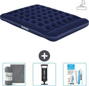 Materasso gonfiabile Bestway - 2 persone - 152 x 203 x 28 cm - Blu - Accessori inclusi