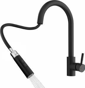 Rubinetto da cucina Rainsworth con doccetta estraibile - Due tipi di getto d'acqua, miscelatore per lavello con rotazione a 360°