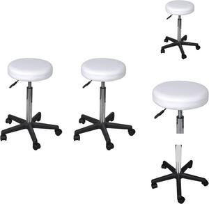 VidaXL Sgabello da ufficio 2 pz. Bianco 35,5x84 cm in Pelle finta - Sedie da ufficio