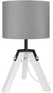 Lampade d’ufficio Tosel lampada da comodino tondo legno bianco e grigio
