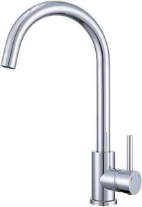 Rubinetto da cucina VBChome Acciaio inossidabile cromato Effetto granito Ruotabile a 360° – Miscelatore monocomando per lavello, rubinetto moderno per lavello