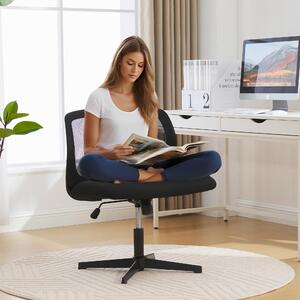 LVHOM sedia girevole senza braccioli, sedia da ufficio regolabile in altezza con funzione di dondolo ergonomico, sedia da scrivania sedia da computer sedia direzionale, nero