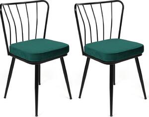 Skye Decor, Yıldız-951 V2, Set di sedie (2 pezzi), Verde, 100% METALLO, 43 x 42 x 82 cm